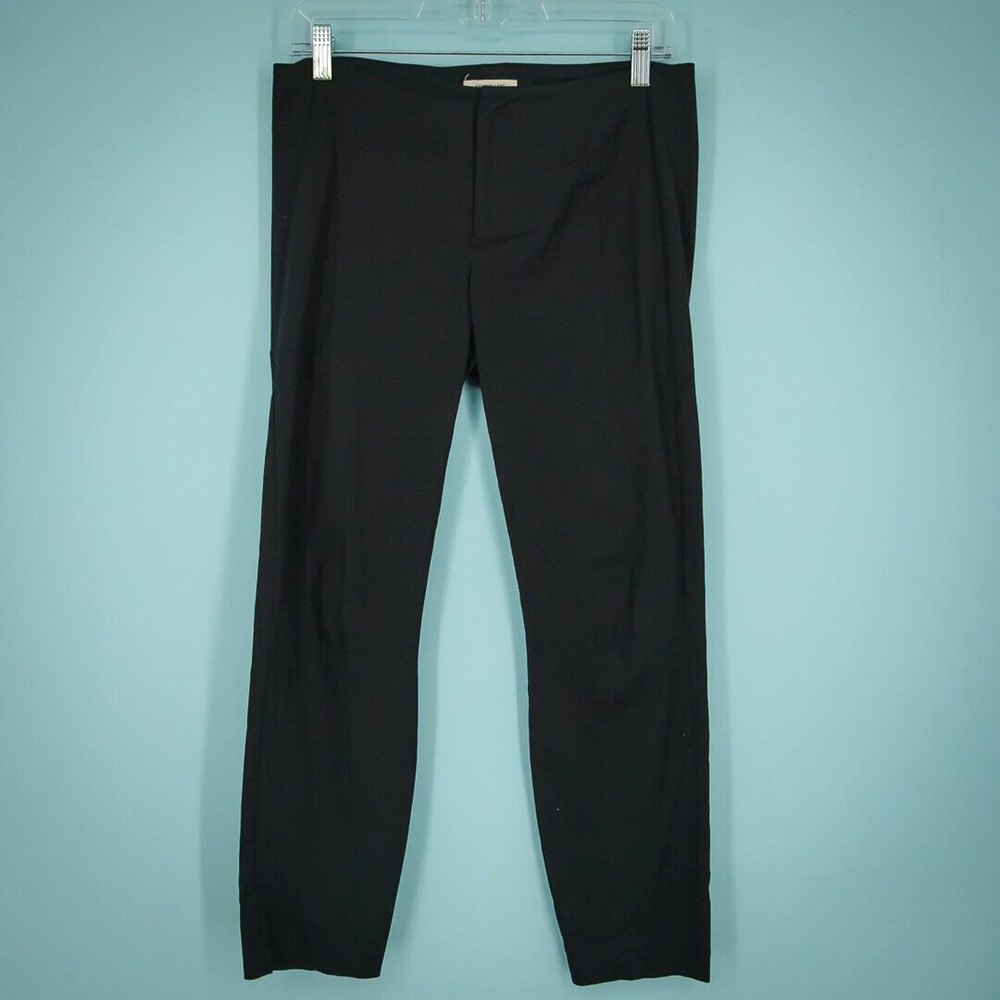 Helmut Lang Size 2 Black Skinny Button Zip Ankle Length Cotton Blend Pants